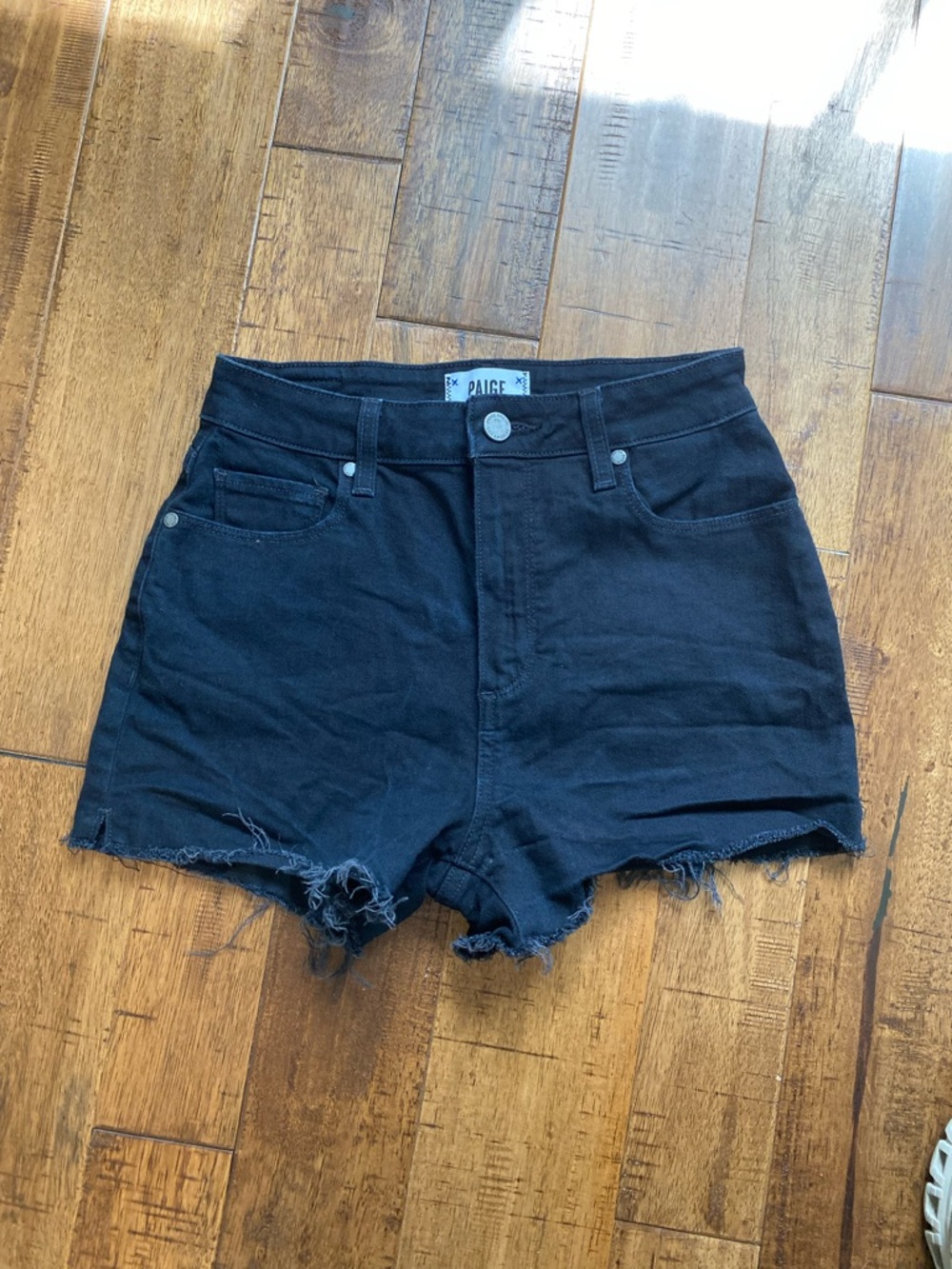 Paige Margot Black Denim Shorts - 26
